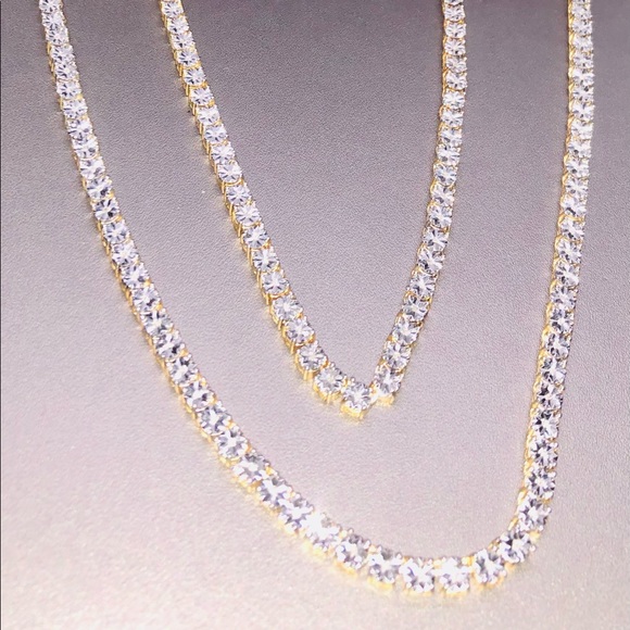 2 REAL DIAMOND TENNIS CHAINS NOT CZ READ POST WOW - Picture 5 of 17